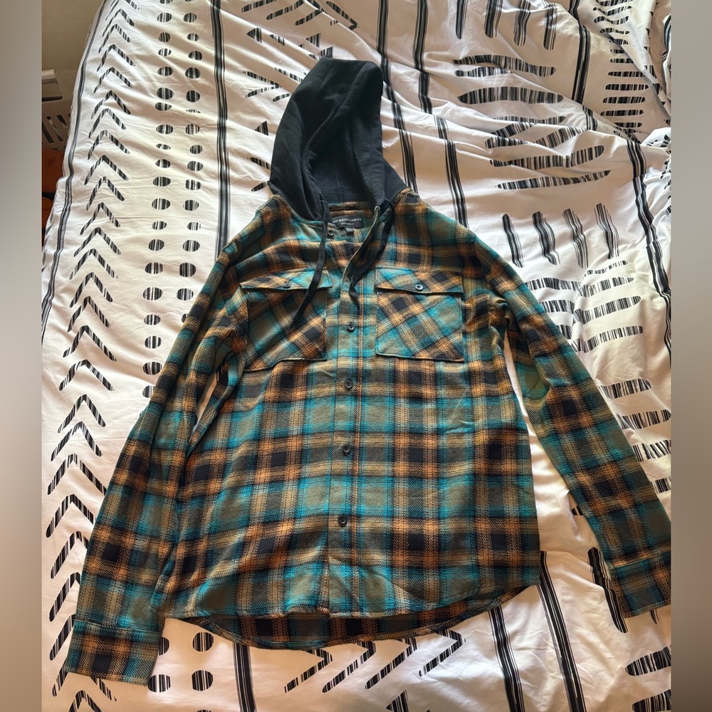 No Boundaries Oversized Hooded Flannel Shirt